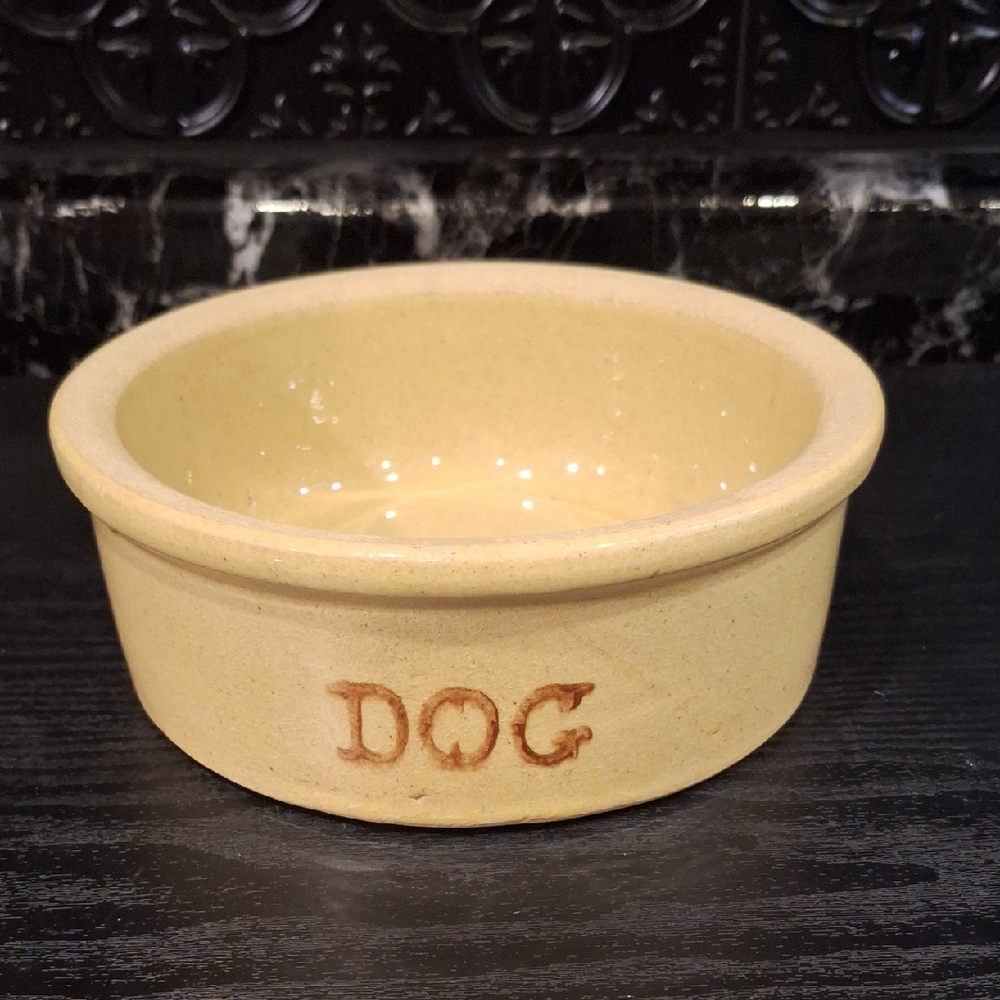 1 Vintage Robinson Ransbottom Stoneware Heavy Duty Dog Crock, MCM Pet Bowl